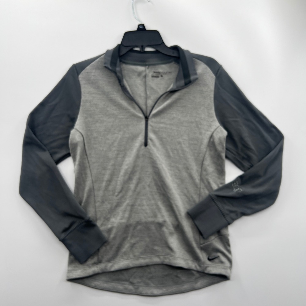 Nike Golf Dri Fit Quarter‎ Zip Pullover Athletic Jacket Women's Size L Gray